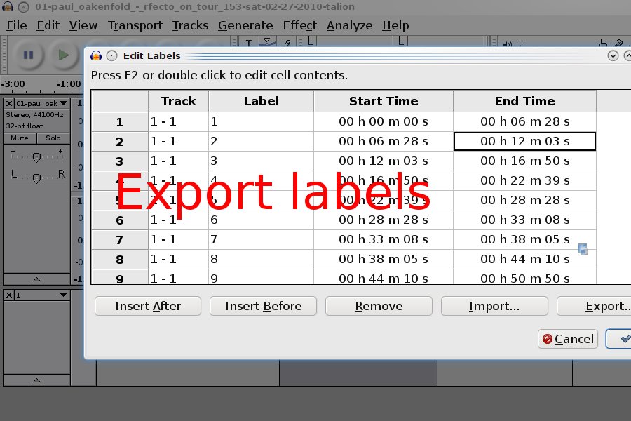 Export labels